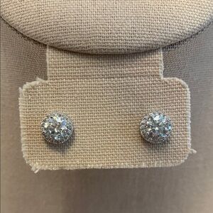 Dazzling Silver Crystal Stud Earrings